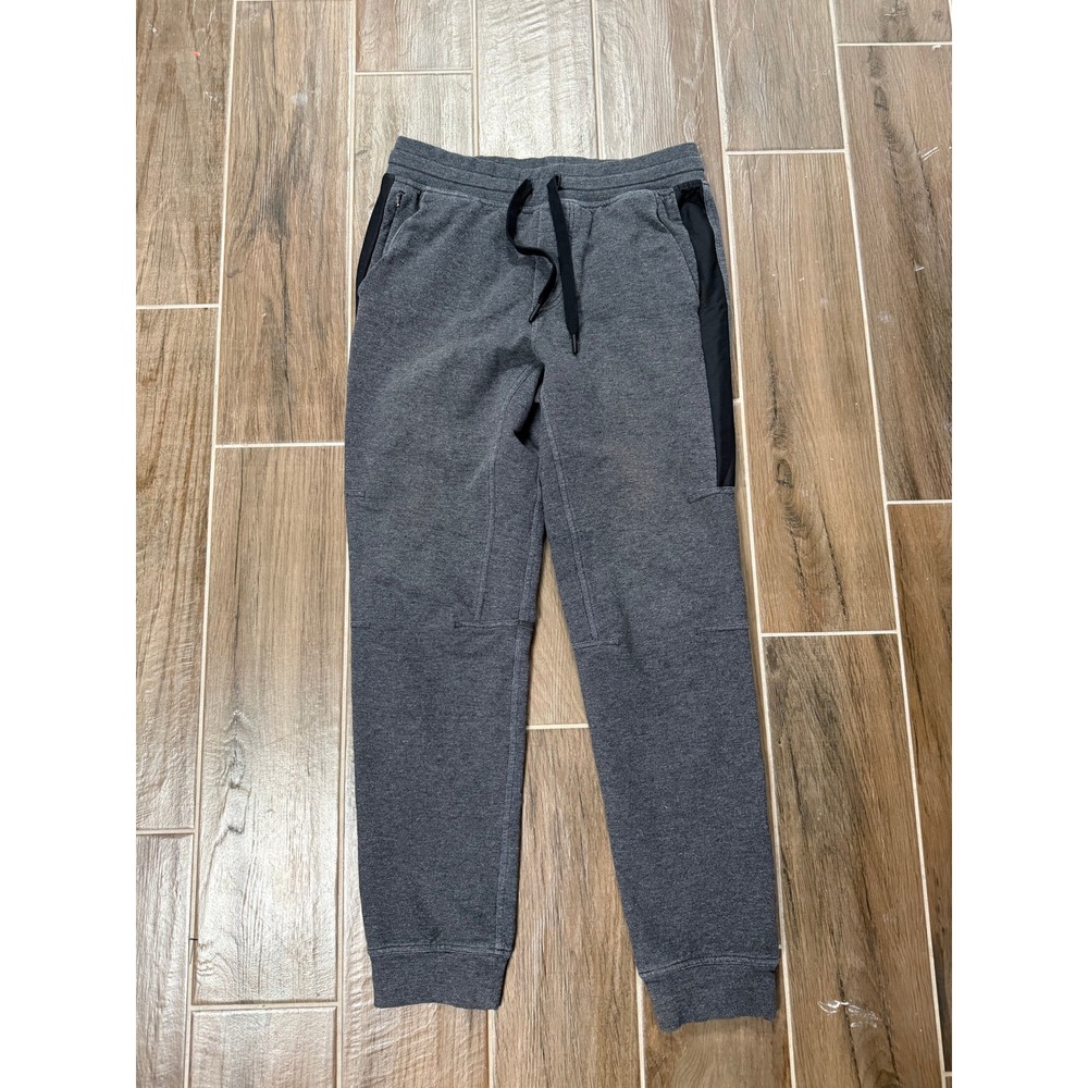 Lululemon City Sweat Joggers Mens Medium Charcoal Grey Black Side Stripe Pants